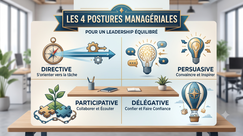 Quelles sont les 4 postures du manager ? Le guide pour adapter son leadership